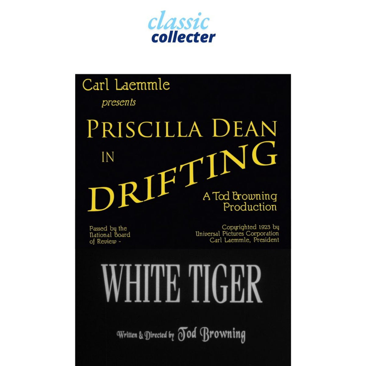 Drifting 1923 Classic Silent Drama Starring Priscilla Dean on DVD