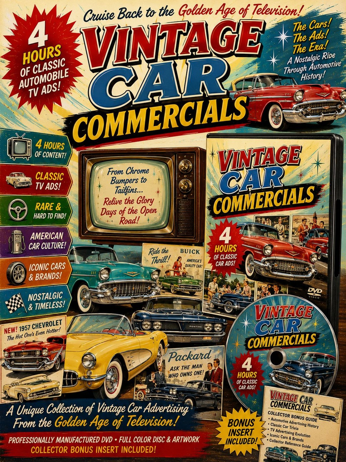 Vintage Car Commercials DVD | 4 Hours of Classic Commercials Collectors ED