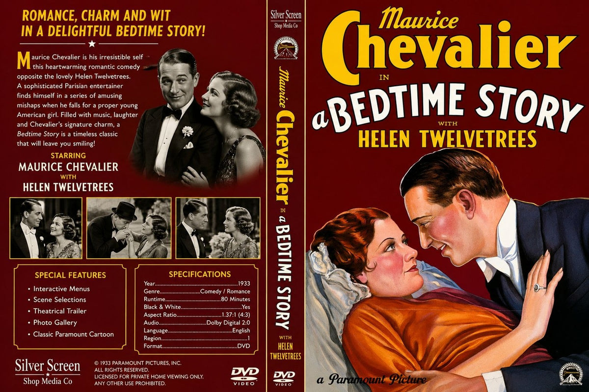 Bedtime Story 1933 Comedy Romance Film DVD With Cover Art Maurice Chevalier