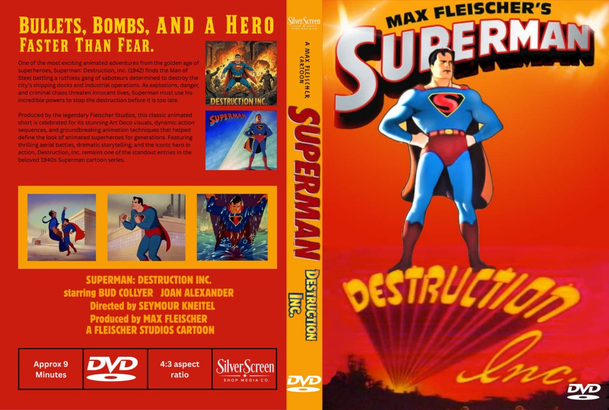 Superman Destruction Inc 1942 Classic Animated Serial DVD With Cover Art