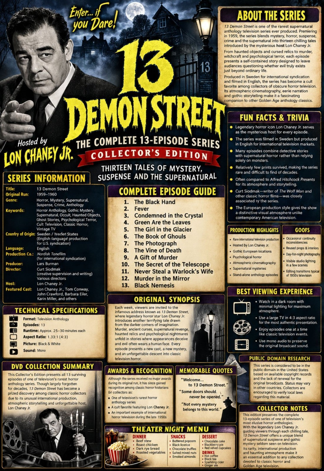 13 Demon Street (1959) Classic TV Series DVD – Complete 13 Episodes