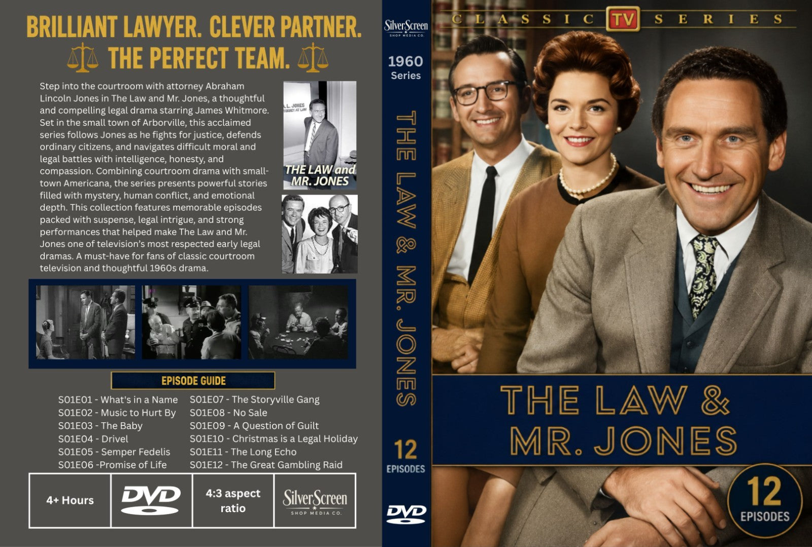 The Law and Mr. Jones (1960) Classic TV 12 Episodes on DVD - Collectors DVD