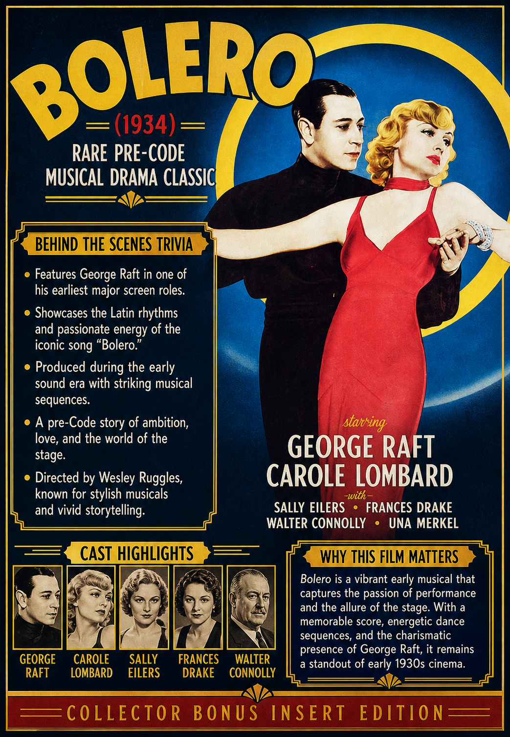 Bolero 1934 Pre Code Musical Drama Film DVD With Cover Art George Raft