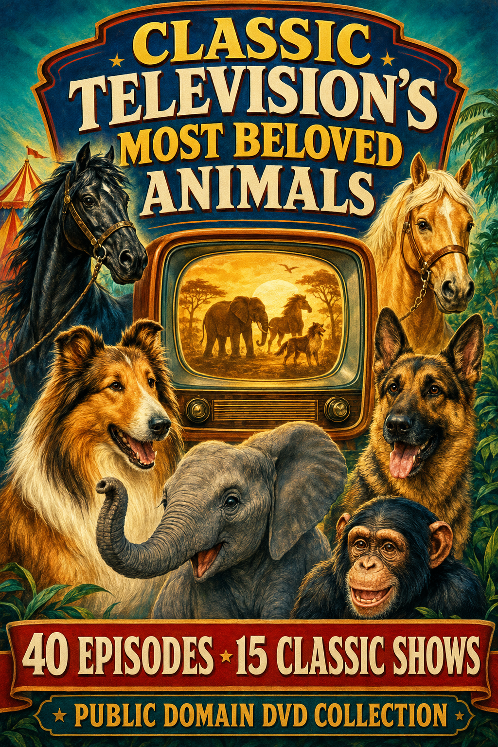 Classic TV Most Beloved Animals 40 Episodes Public Domain DVD Collection
