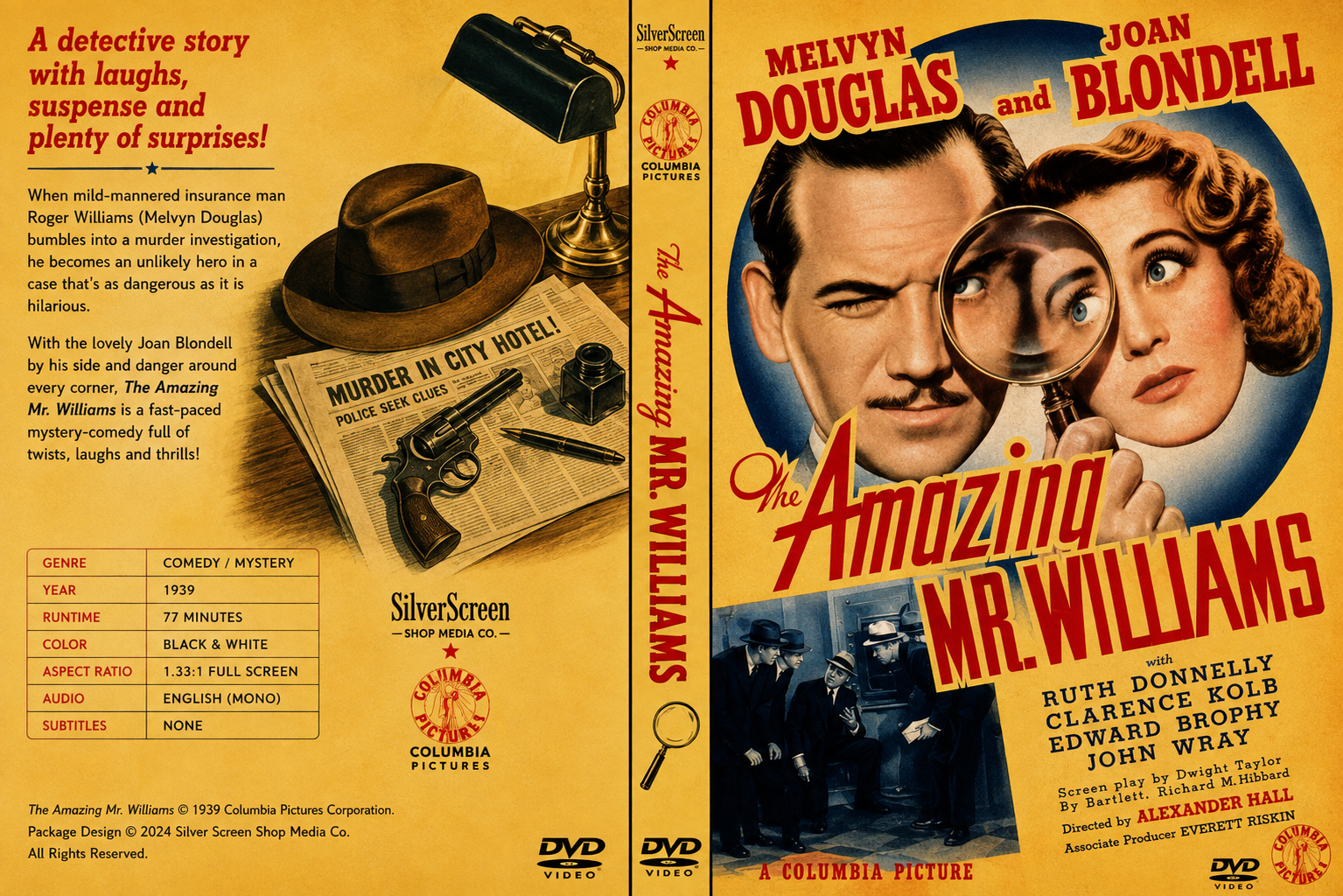 The Amazing Mr. Williams (1939) Comedy Mystery DVD – Collector's Edition