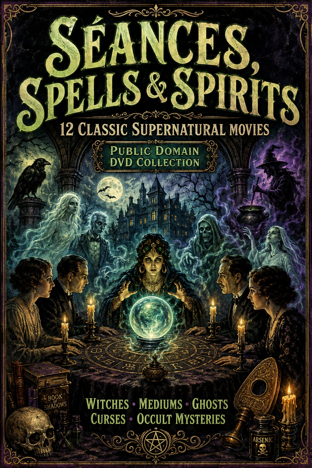 Witches Mediums & Spirits 12 Classic Supernatural Movies Public Domain DVD
