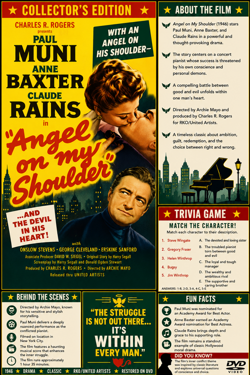 Angel on My Shoulder (1946) Fantasy Crime Drama DVD Collector Edition
