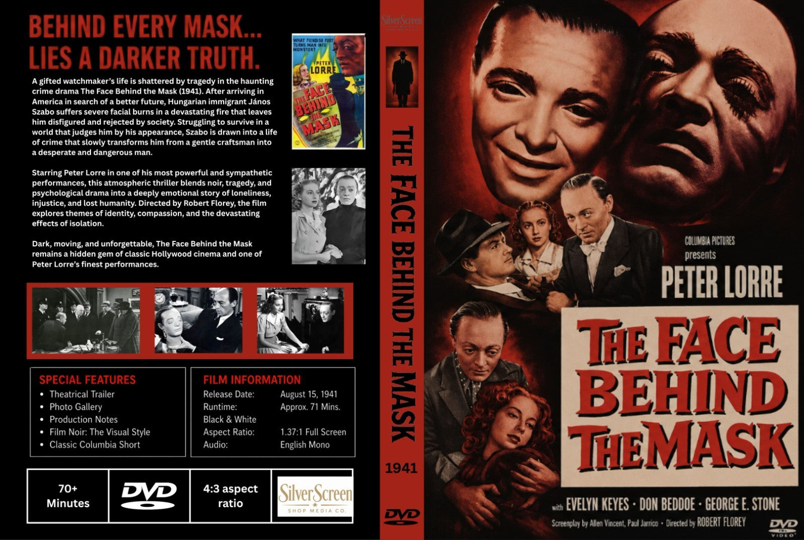 The Face Behind the Mask (1941) Film Noir Crime DVD Collector Edition