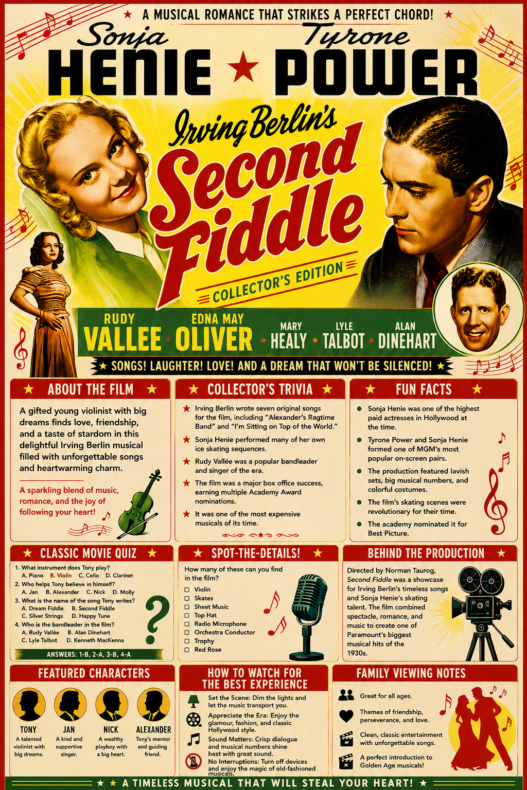 Second Fiddle (1939) Sonja Henie Musical Comedy DVD – Collector's Edition