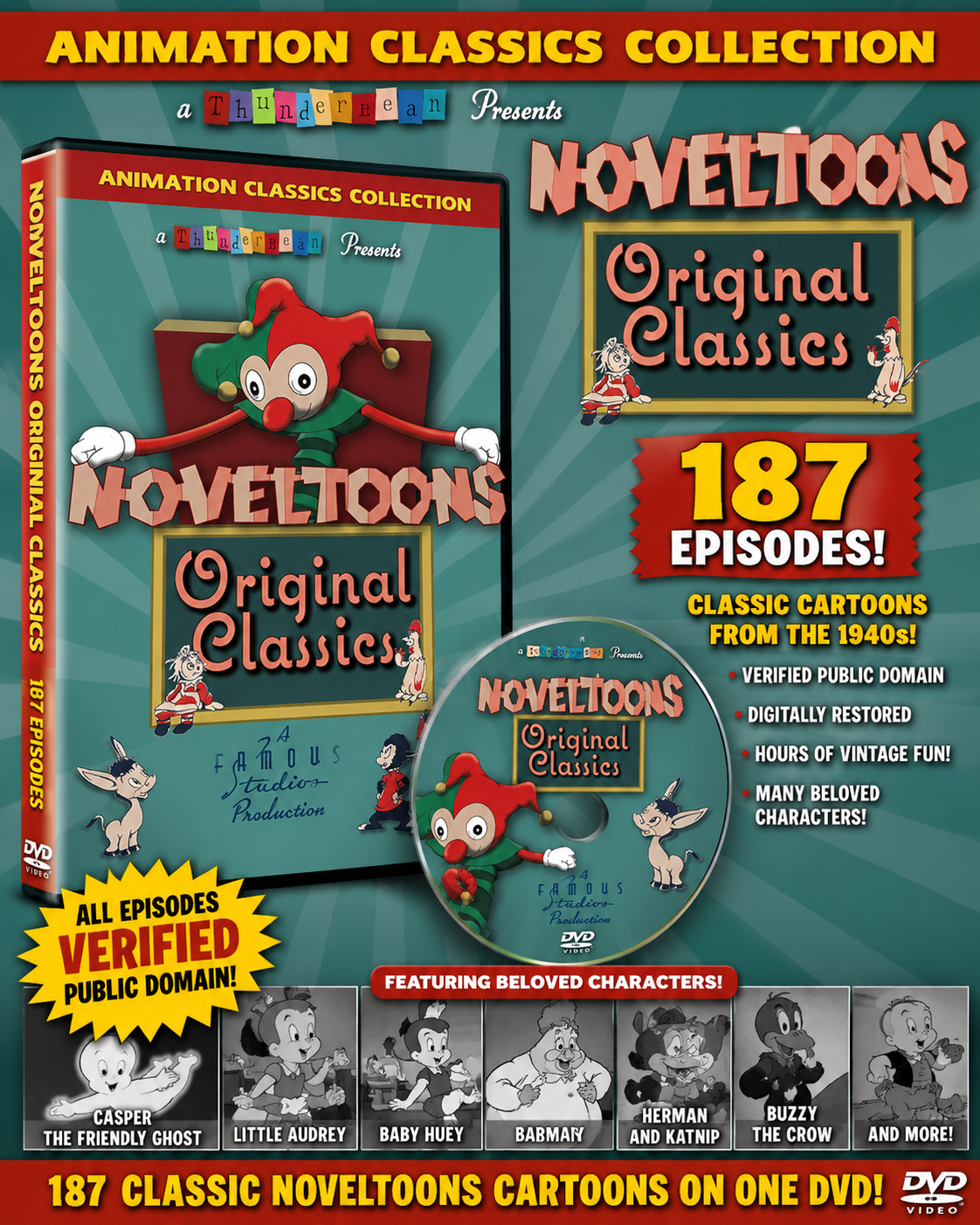 Noveltoons 1940s Classic Cartoons DVD 161 Episodes