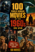 100 Public Domain 1960s Movies USB Classic Horror Sci-Fi Western Crime Films