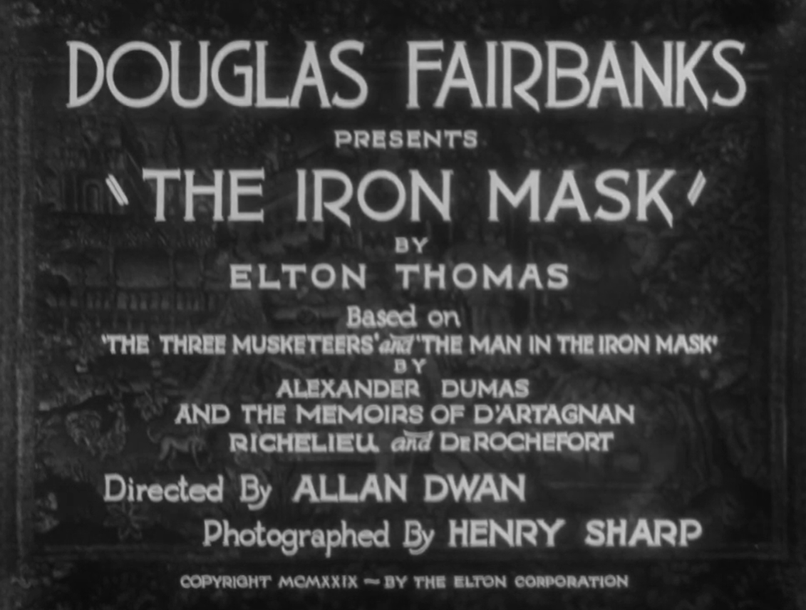 The Iron Mask 1929 Classic Silent Adventure Film on DVD
