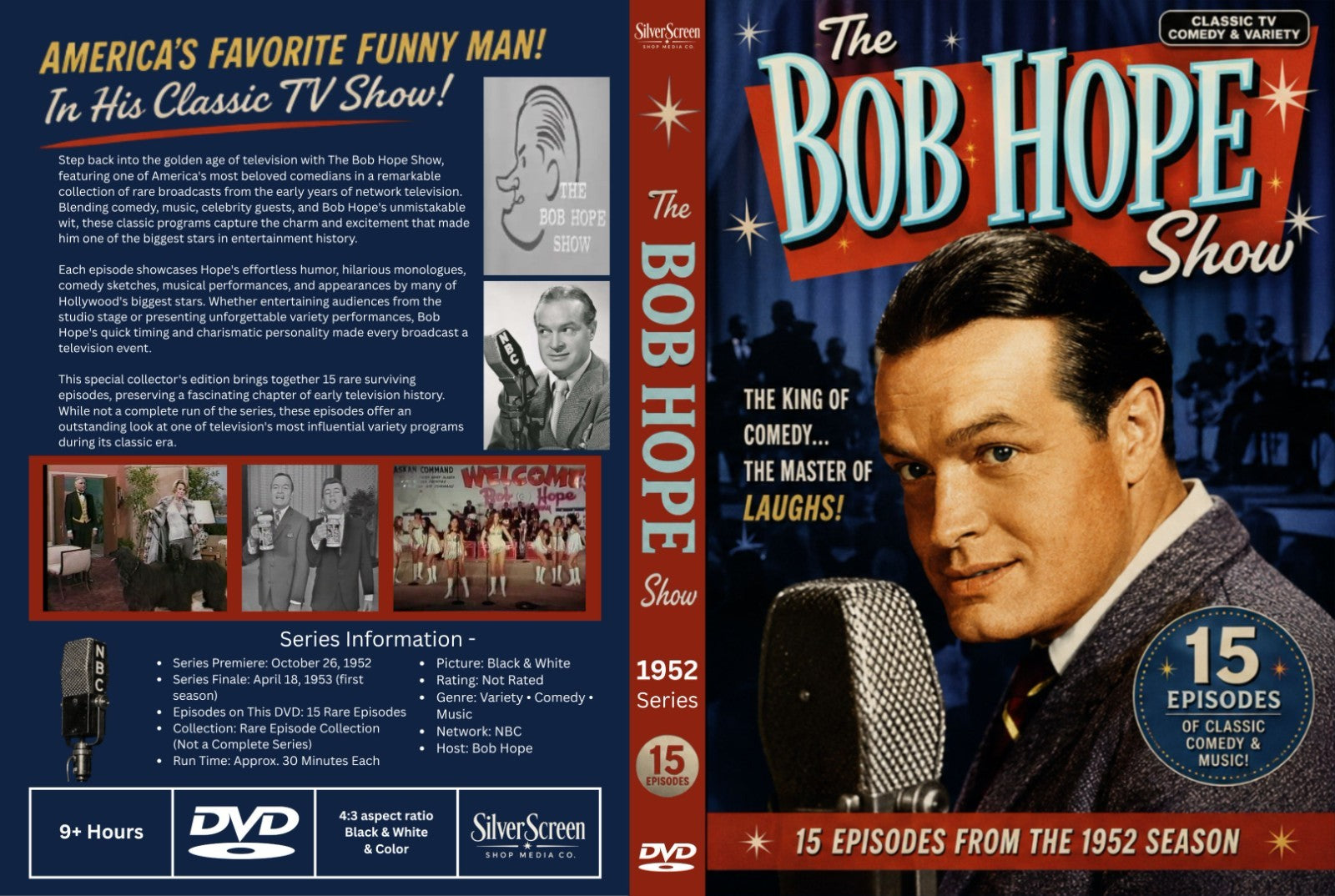 The Bob Hope Show 1952 Classic TV DVD 11 Episodes Rare Variety Comedy