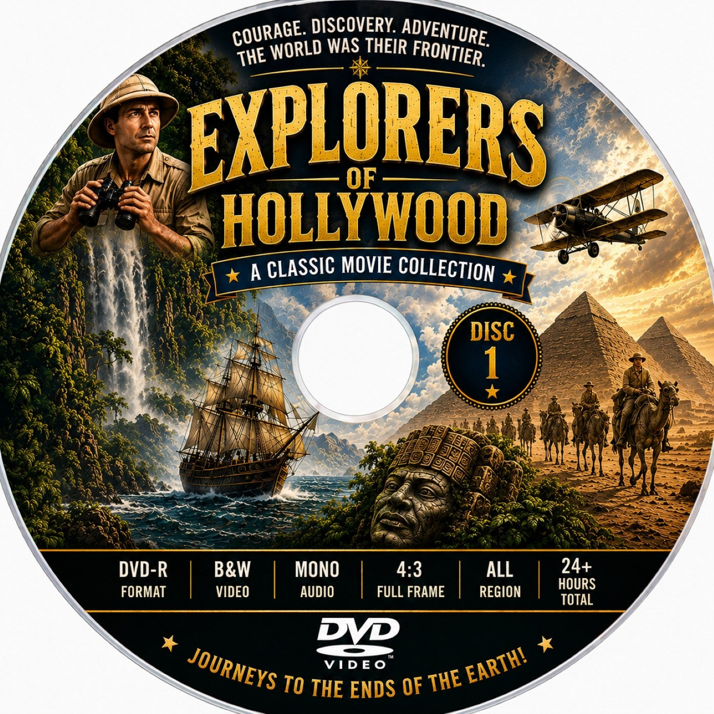 Explorers of Hollywood Classic Adventure Movie Collection DVD 10 Movies + Bonus
