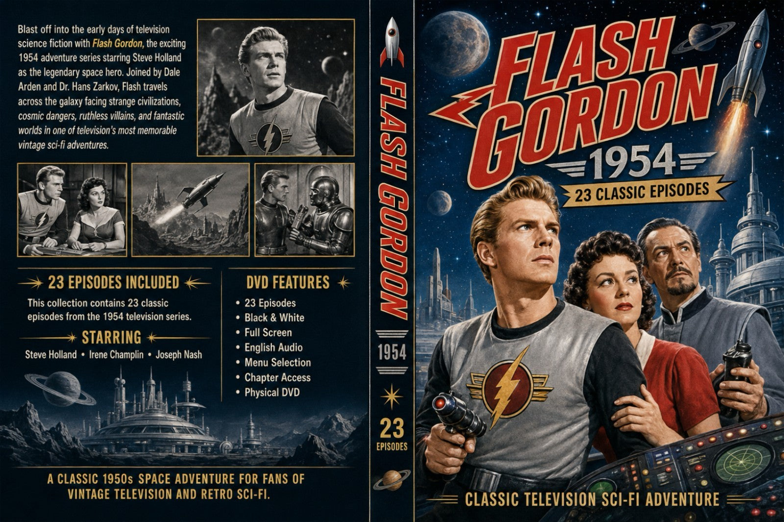Flash Gordon 1954 TV Series Steve Holland 23 Episodes Classic Sci-Fi DVD