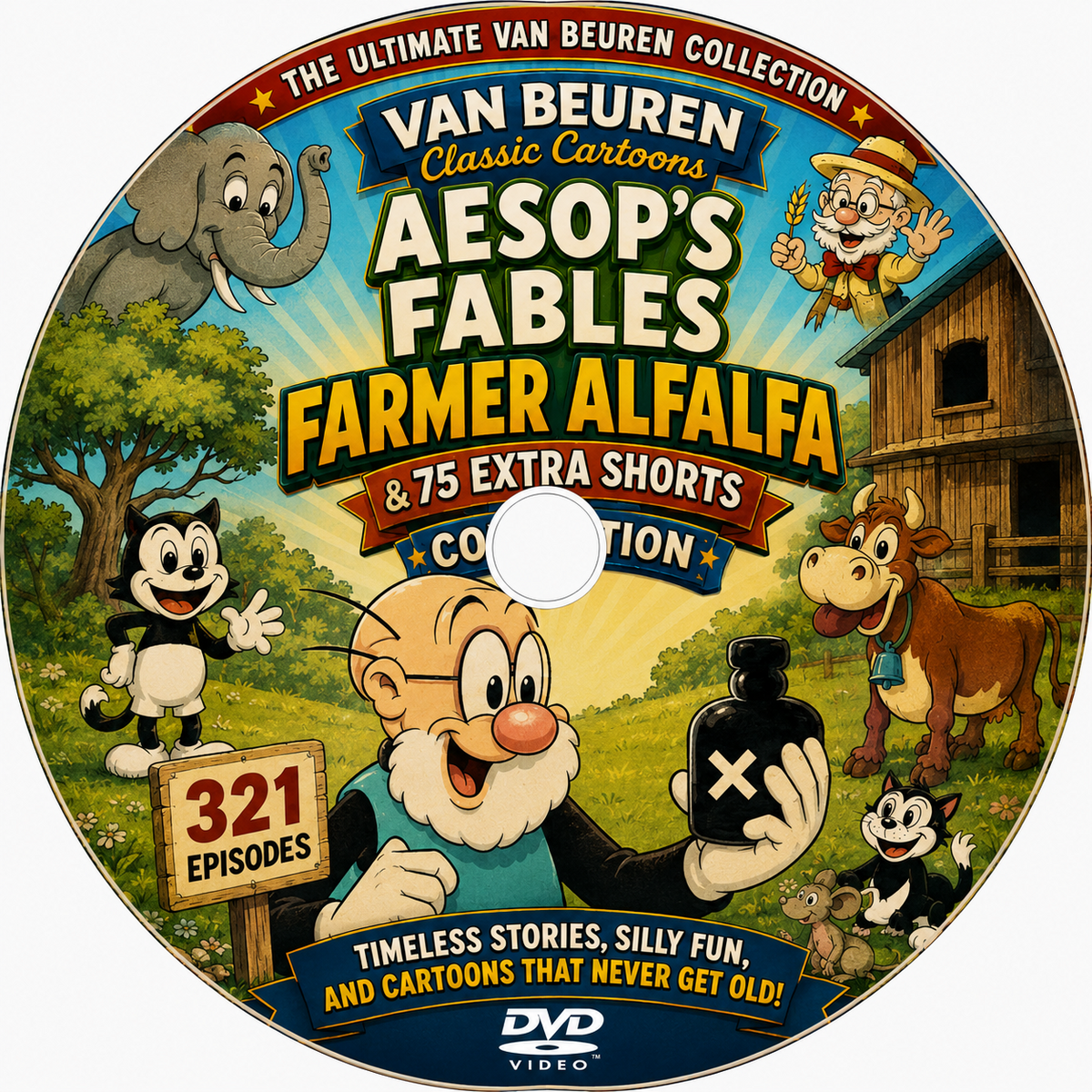 Van Beuren Classic Cartoons DVD Aesop's Fables Farmer Al Falfa 321Cartoons Vol 2