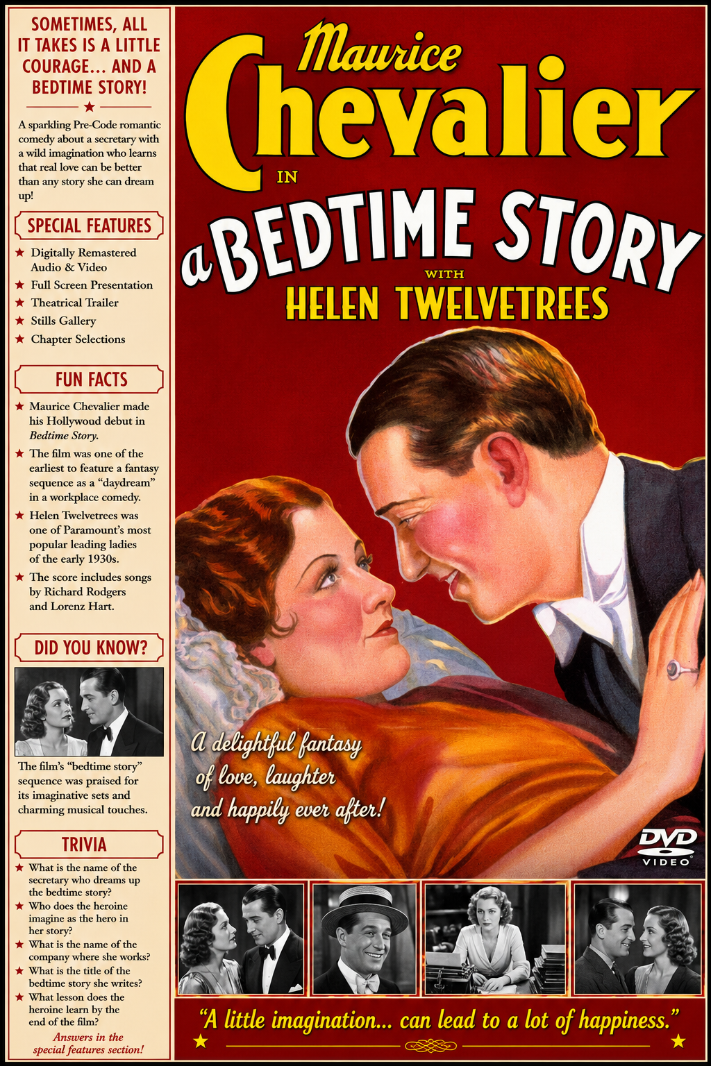 A Bedtime Story (1933) Musical Comedy Romance DVD Collector Edition