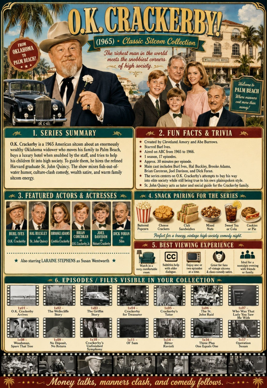 O.K. Crackerby! (1965) – Burl Ives – 14 rare episodes on DVD