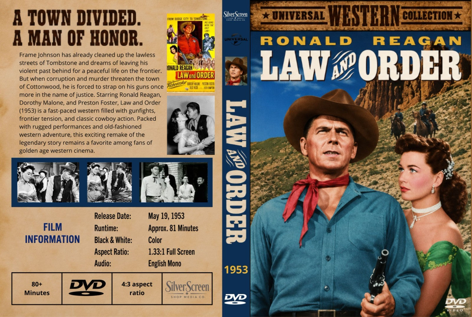Law and Order 1953 Classic Western TV Series DVD With Cover Art