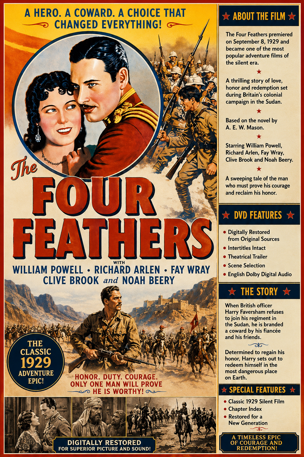 The Four Feathers (1929) Silent War Adventure DVD Collector Edition