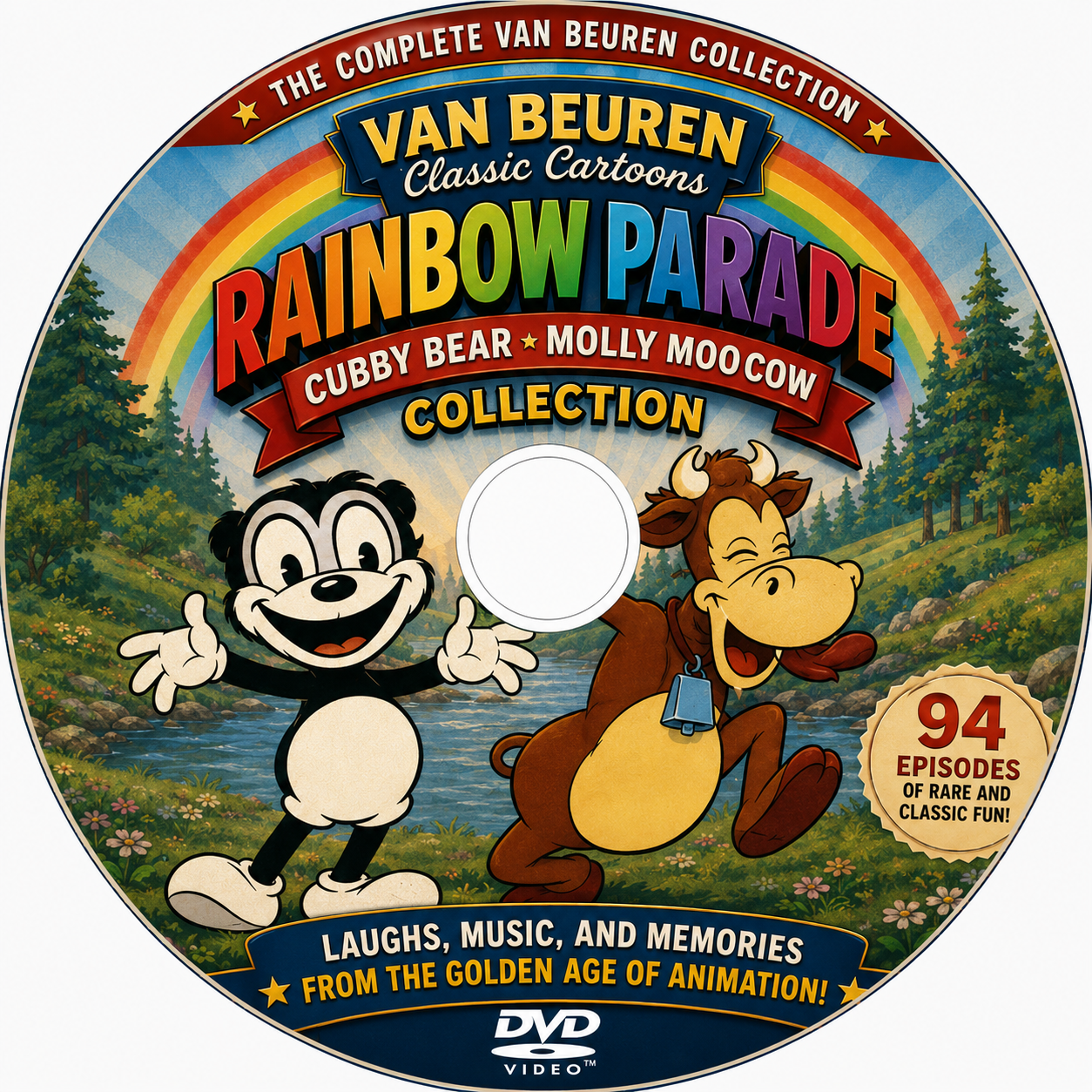 Van Beuren Classic Cartoons DVD RainbowParade CubbyBear MollyMooCow Collection