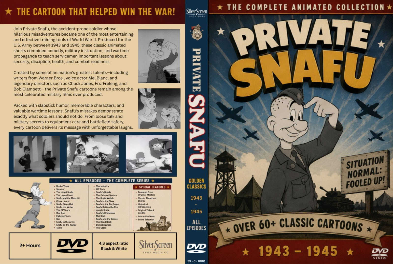Private Snafu World War II Cartoons DVD Complete WWII Animated Shorts