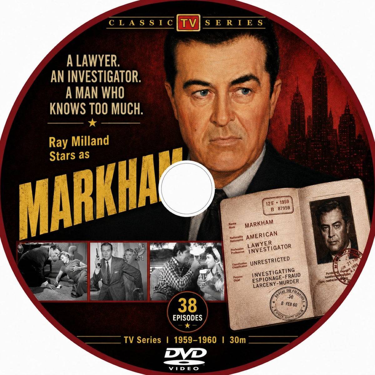 Markham 1959 Classic TV 38 Episodes DVD Rare Gift Collectors Item