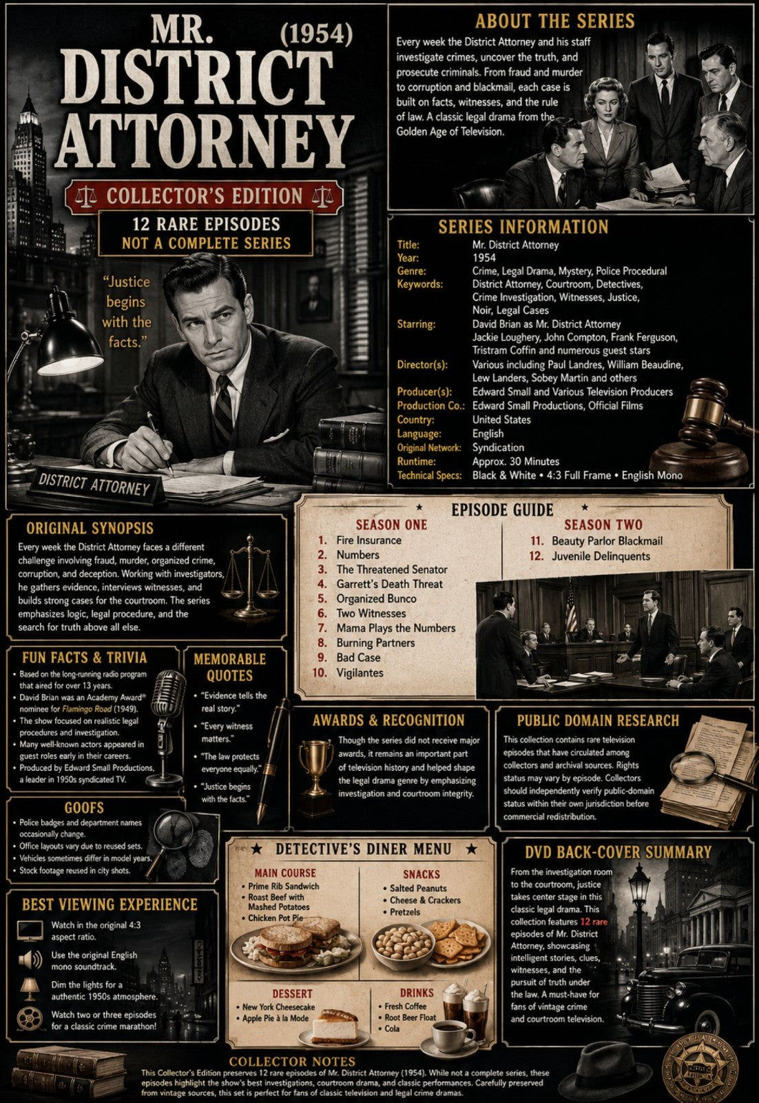 Mr. District Attorney (1954) Classic TV Series DVD – 12 Rare Episodes