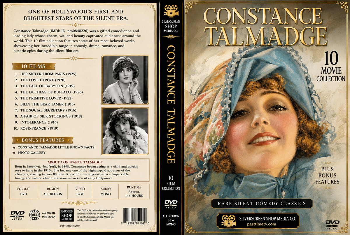 Constance Talmadge 10 Movie Rare Silent Comedy Classics on DVD – Collectors Ed