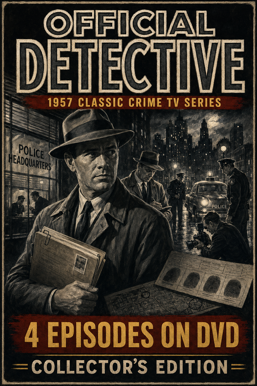 Official Detective 1957 RARE TV Series 4 Episodes DVD Crime Mystery Anthology