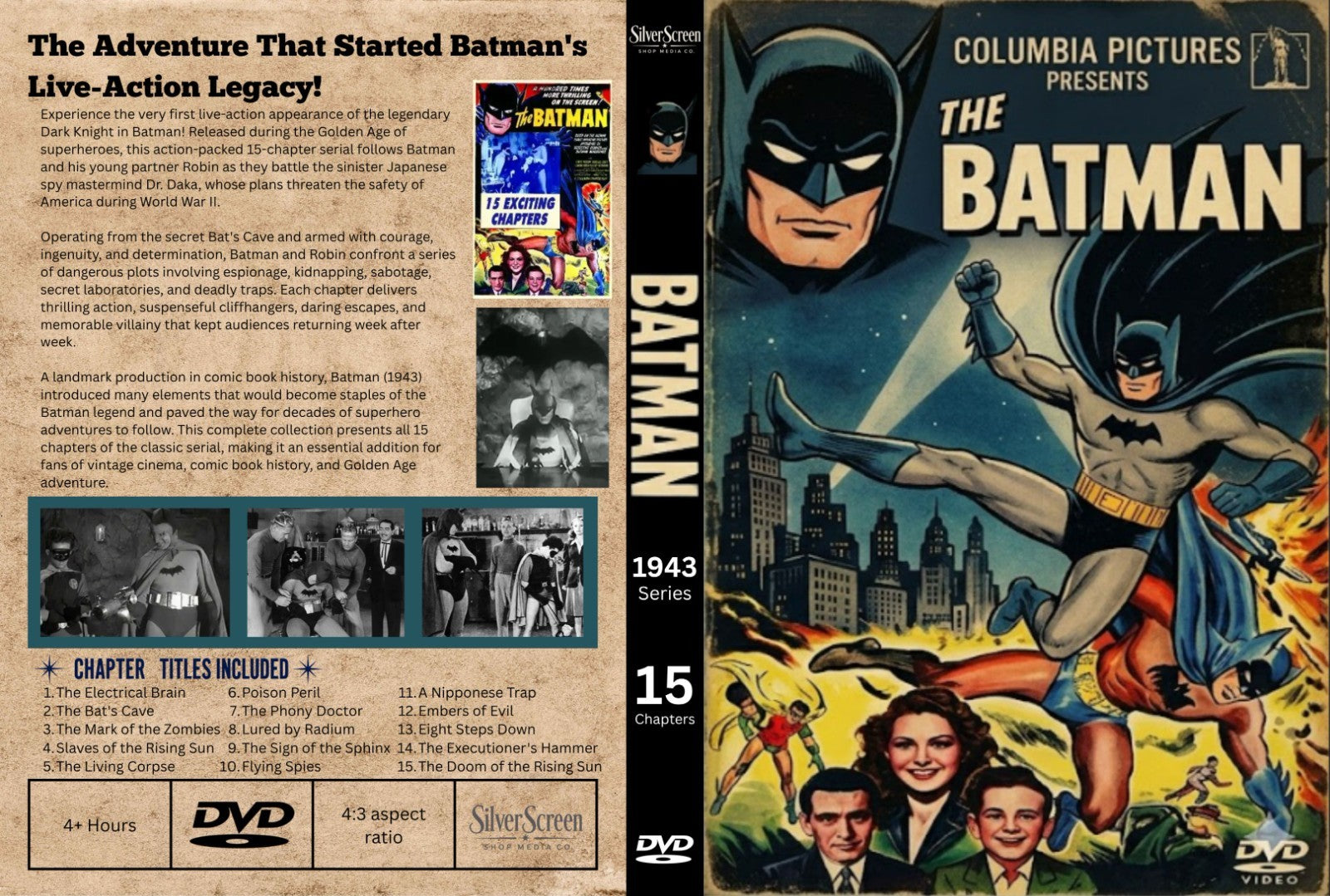 Batman 1943 Classic Superhero Rare Serial 15 Chapter DVD Collectors Edition