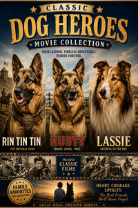 Classic Dog Heroes Movie Collection Rin Tin Tin Rusty Lassie Films Collector DVD