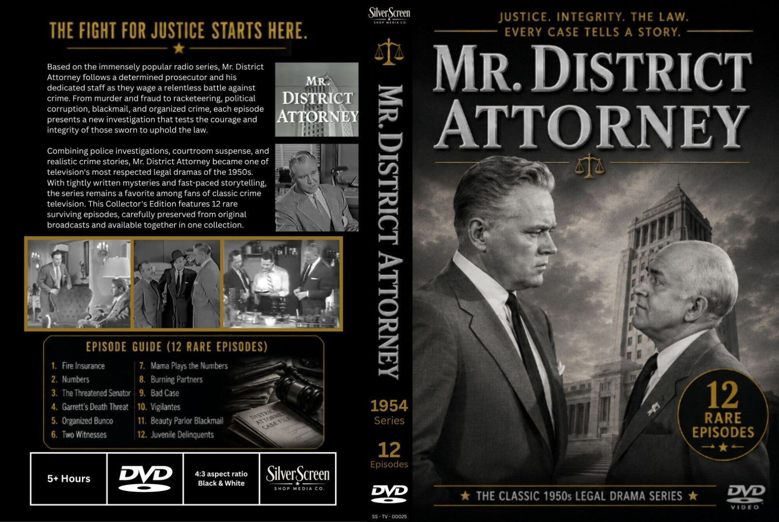 Mr. District Attorney (1954) Classic TV Series DVD – 12 Rare Episodes