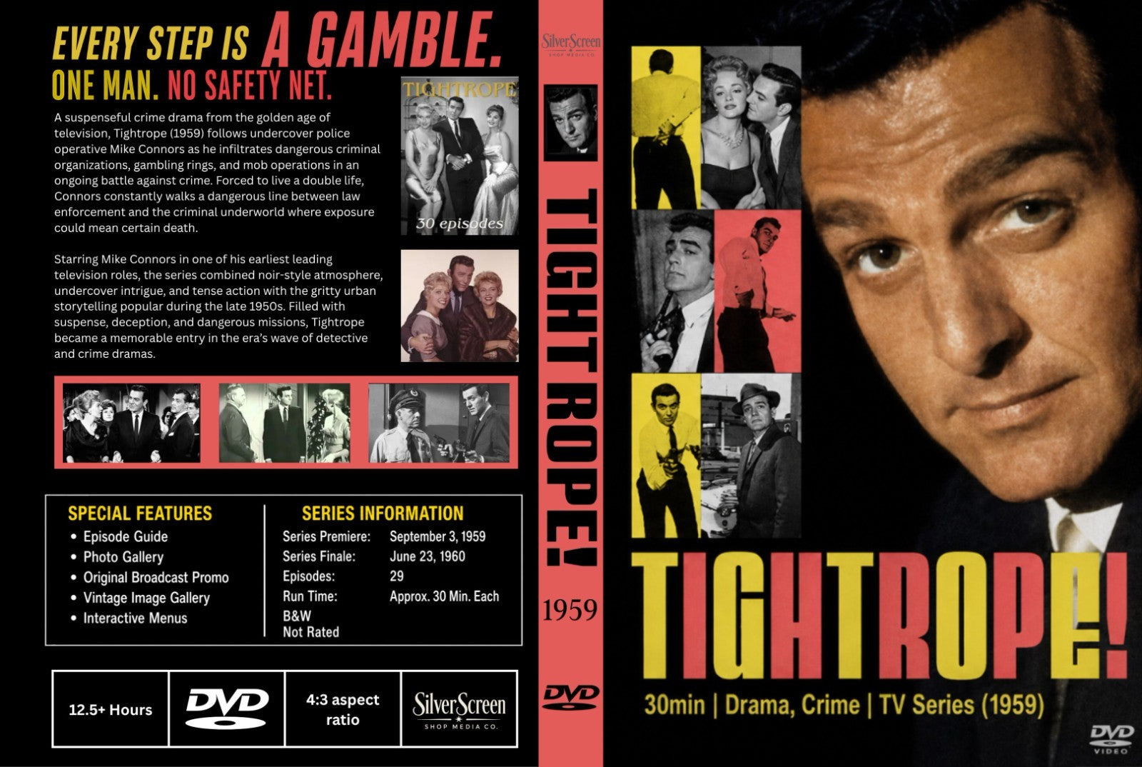 Tightrope 1959 TV Series DVD 30 Episodes Classic Crime Drama Rare With Cover Art
