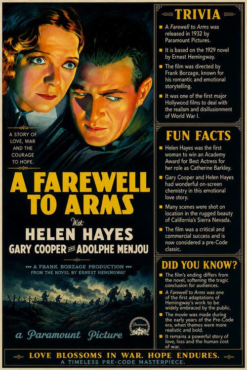 A Farewell to Arms (1932) Pre-Code War Romance DVD Collector Edition