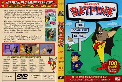 Batfink 1966 Classic Superhero Cartoon DVD - 100 Animated Shorts Collectors