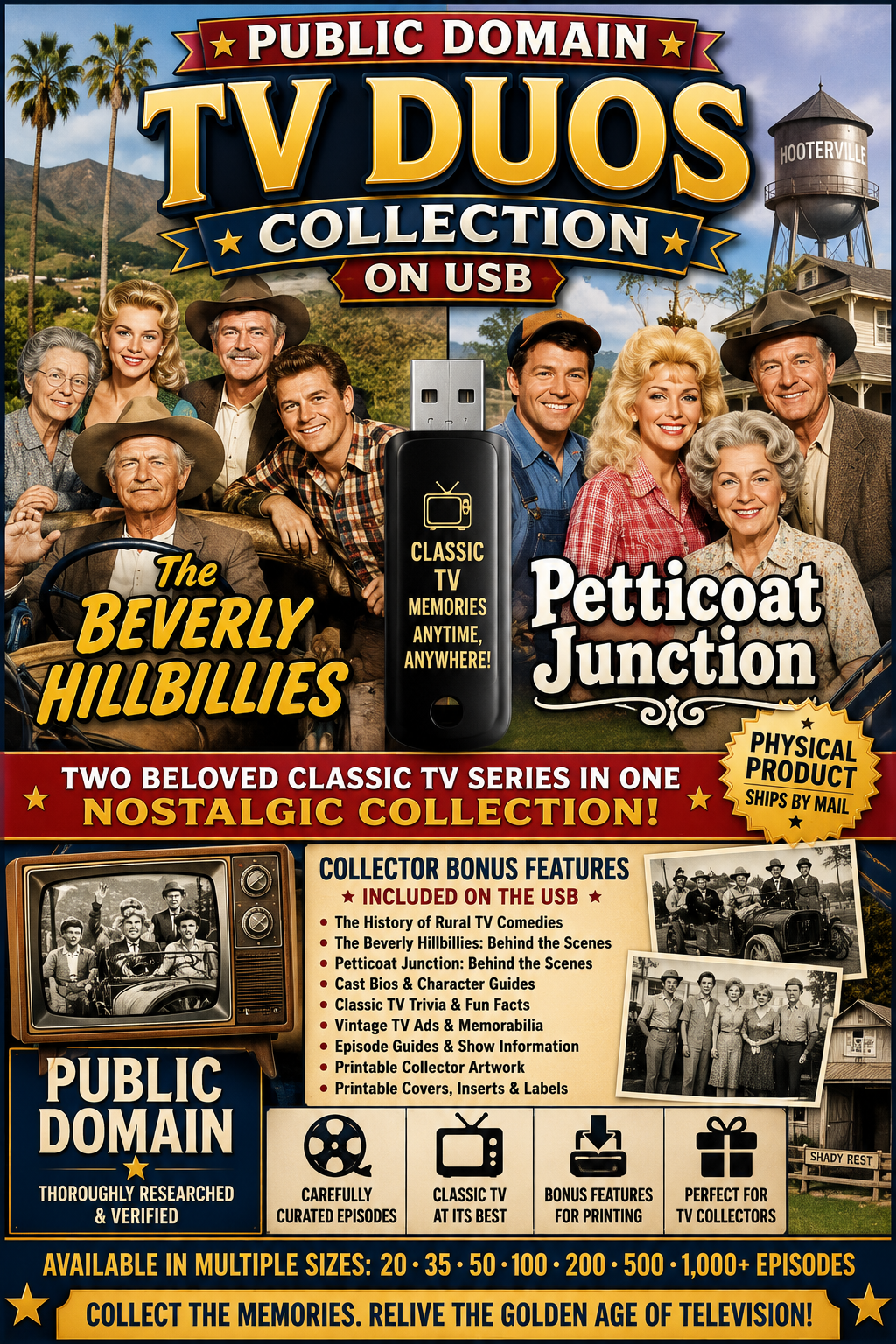 Public Domain TV Duos Collection: Beverly Hillbillies & Petticoat Junction