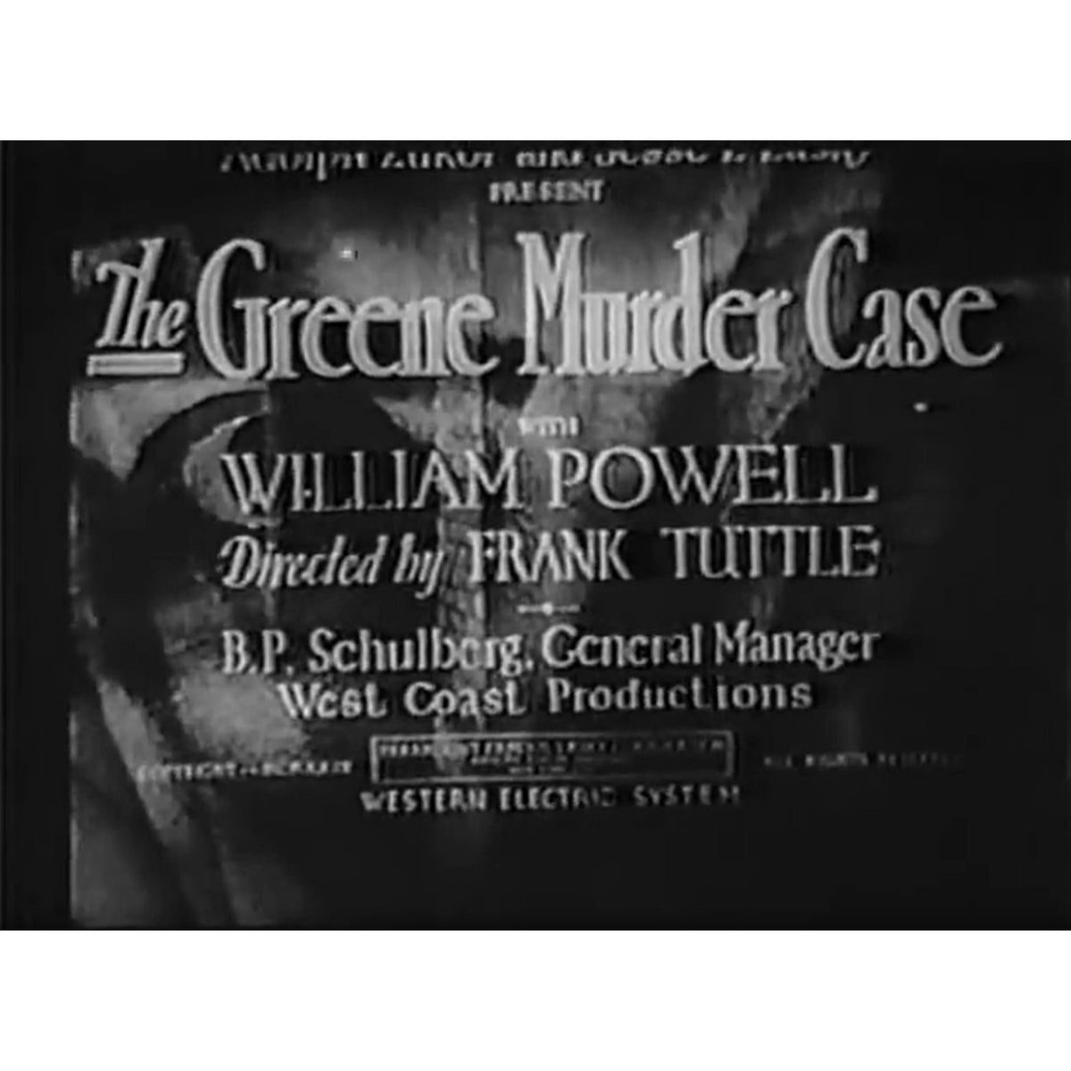 The Greene Murder Case (1929) Pre-Code Mystery DVD Collector Edition