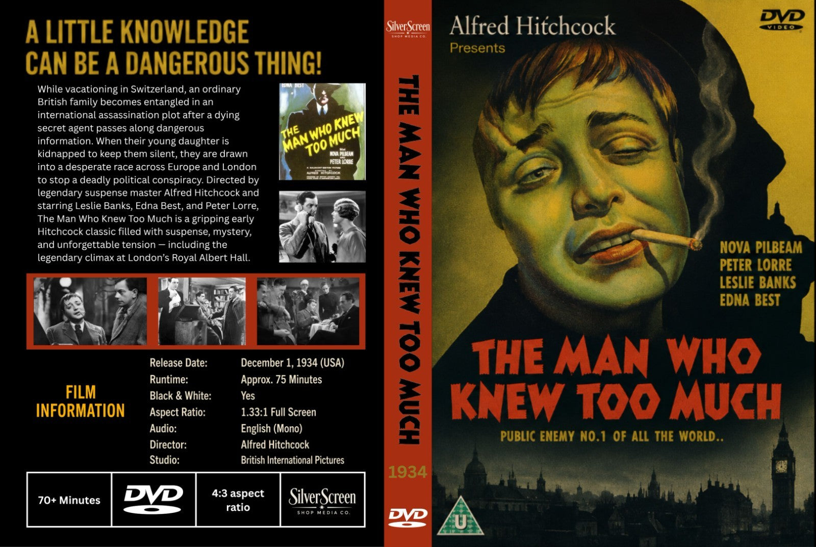The Man Who Knew Too Much 1934 Alfred Hitchcock Classic Thriller on DVD