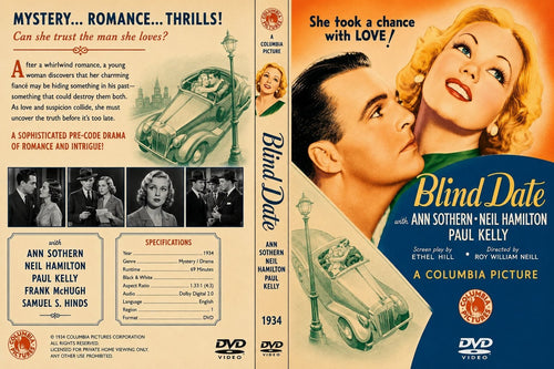 Blind Date (1934) Crime Mystery Drama DVD Collector Edition