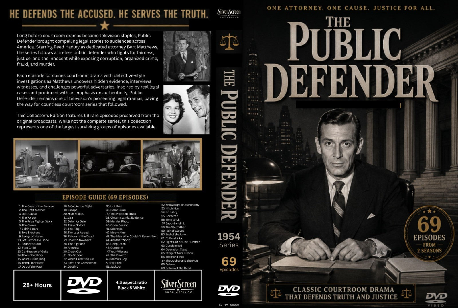 Public Defender (1954) Classic TV Series DVD – 69 Episodes Collection