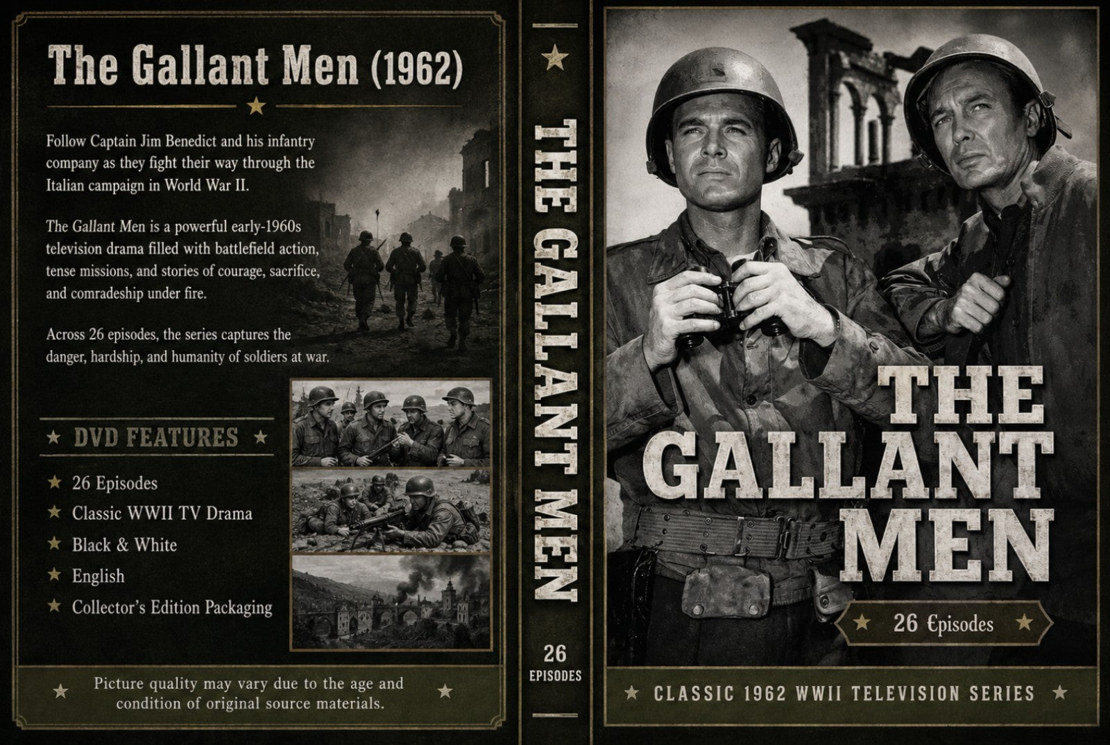 The Gallant Men 1962 26 Episodes Classic WWII War TV Series DVD Collection