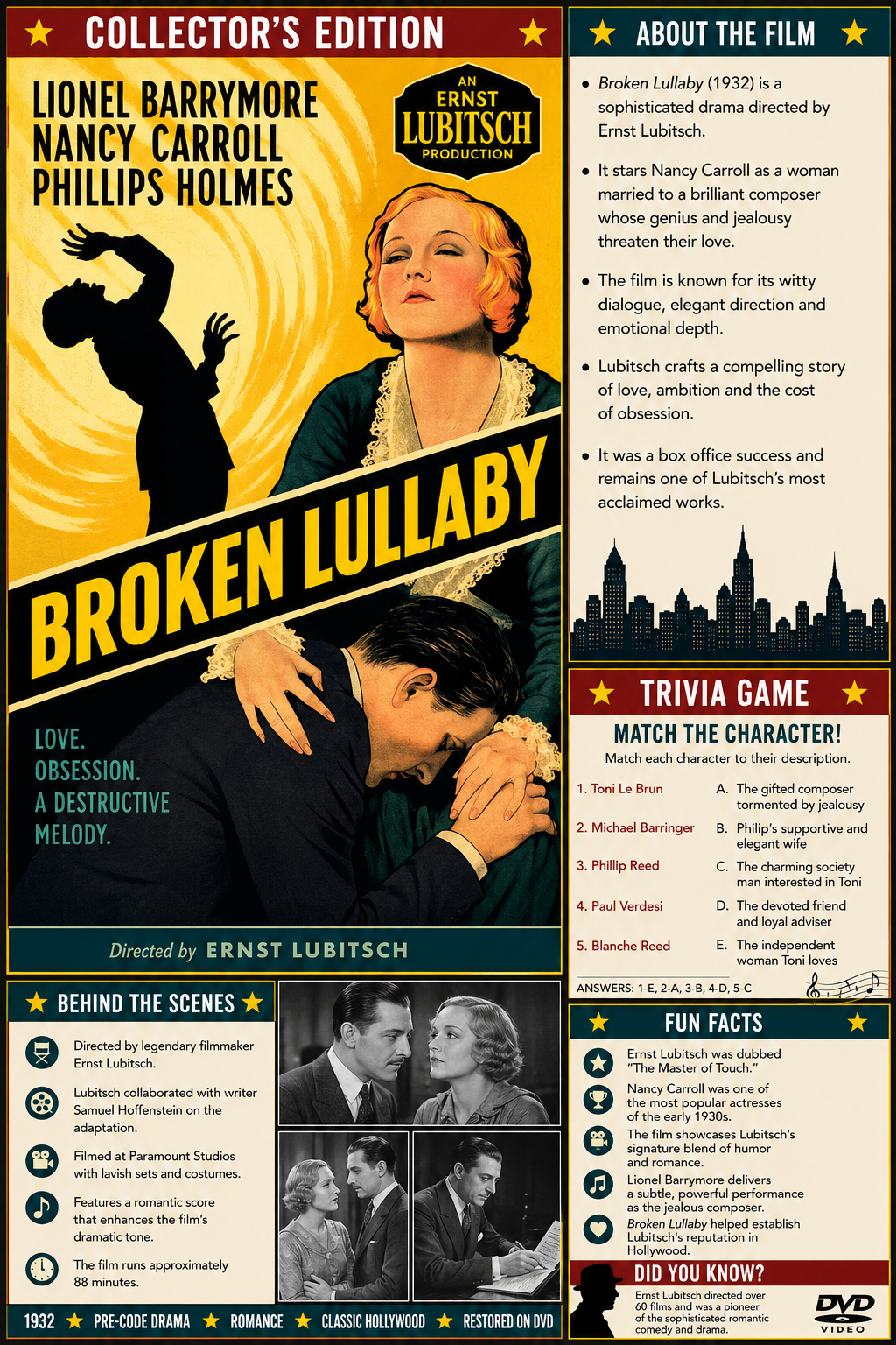Broken Lullaby (1932) Anti-War Drama DVD Collector Edition