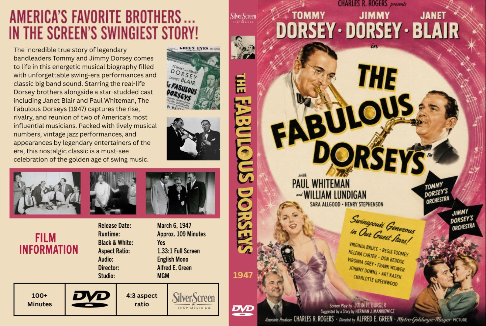 The Fabulous Dorseys (1947) Musical Biography DVD Collector Edition