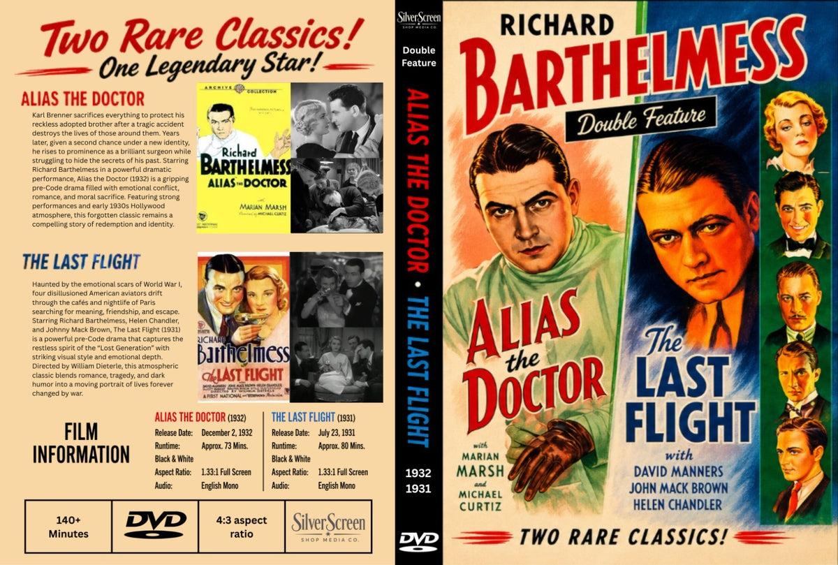 Double Feature Rare Alias the Doctor 1932 The Last Flight 1931 DVD Collectors Ed