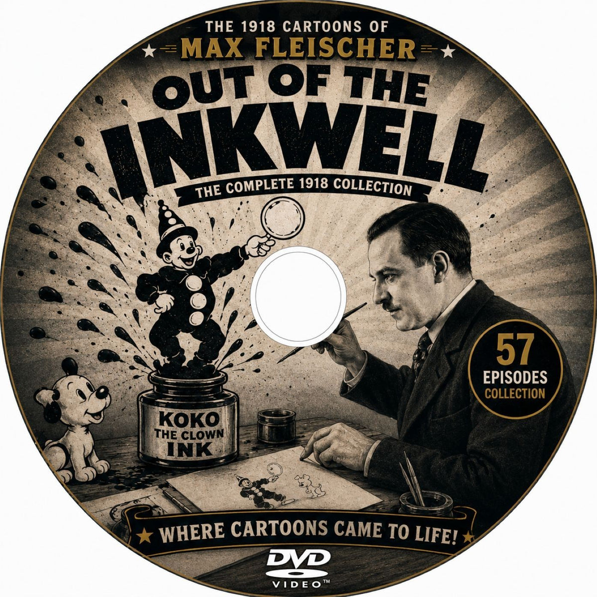 Max Fleischer Out of the Inkwell 1918 Classic Cartoon Collection DVD Bonus Feat.