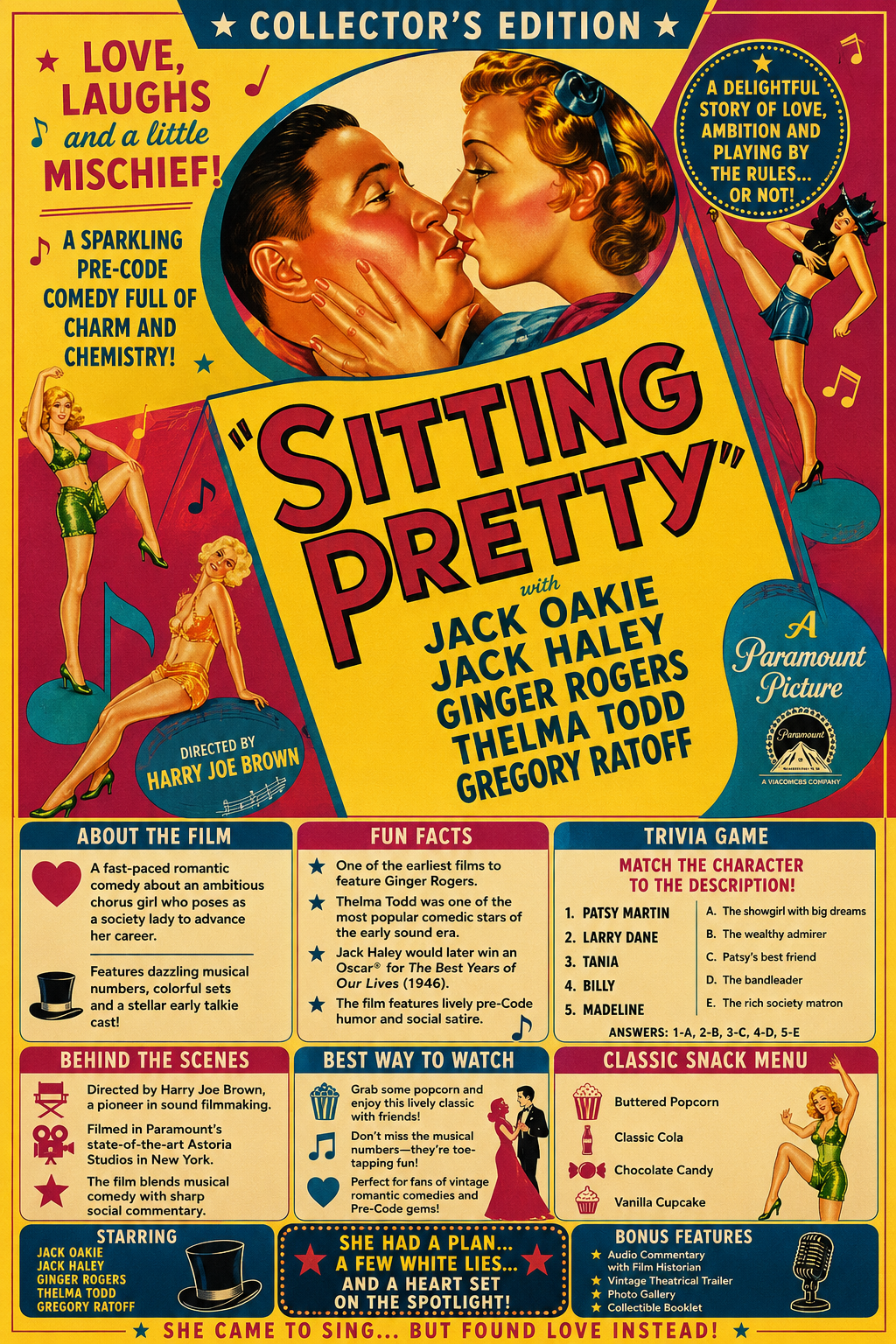 Sitting Pretty (1933) Musical Comedy DVD Collector Edition