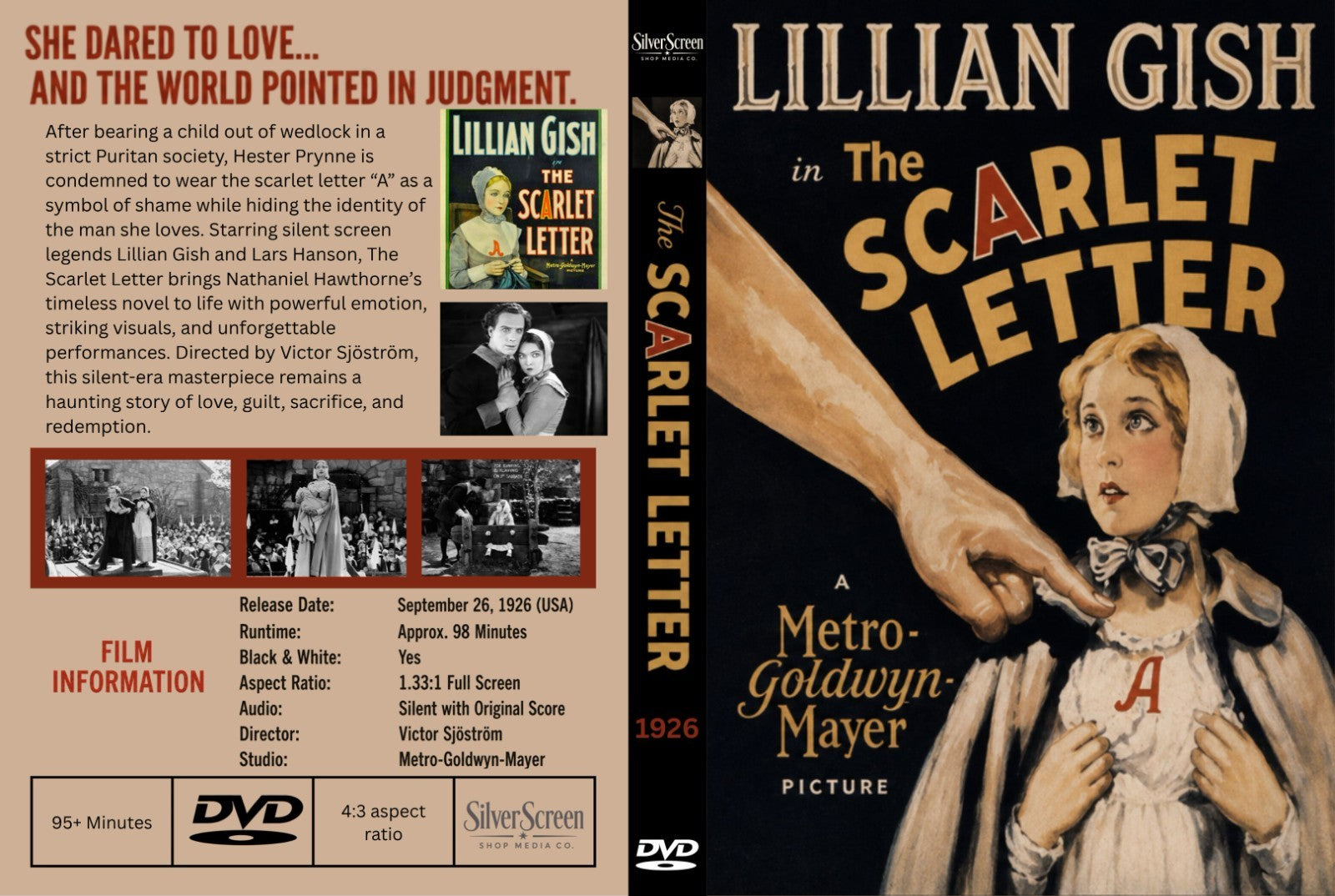 The Scarlet Letter 1926 Rare Silent Literary Drama DVD - Collectors Edition