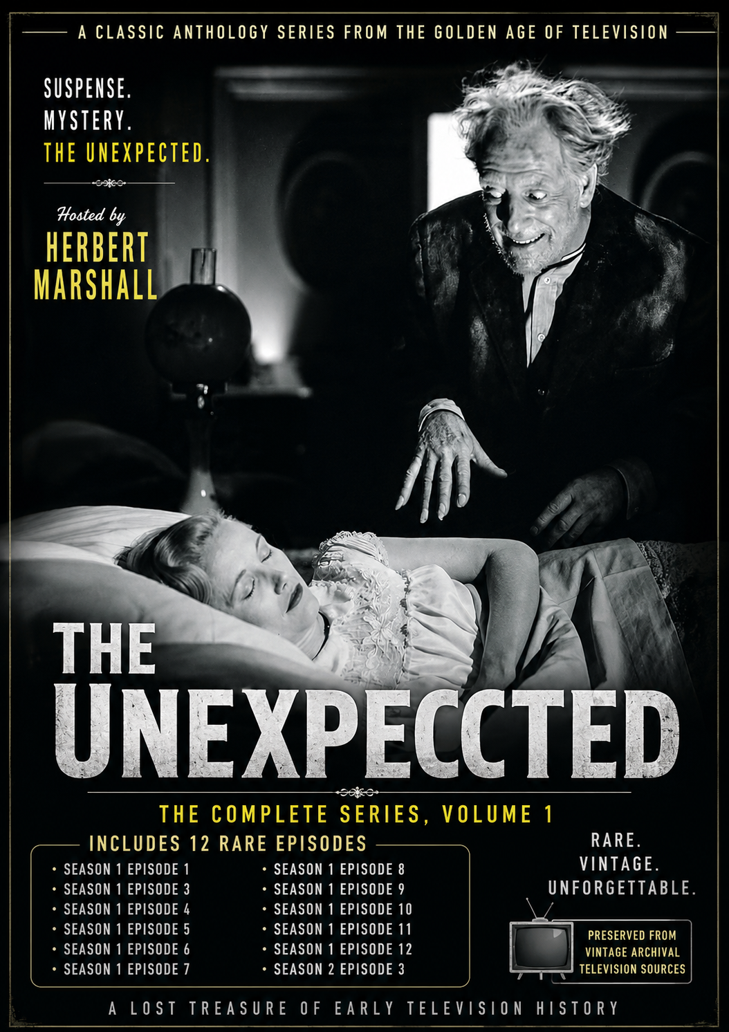 The Unexpected 1952 Rare TV Series DVD 12 Episodes Herbert Marshall