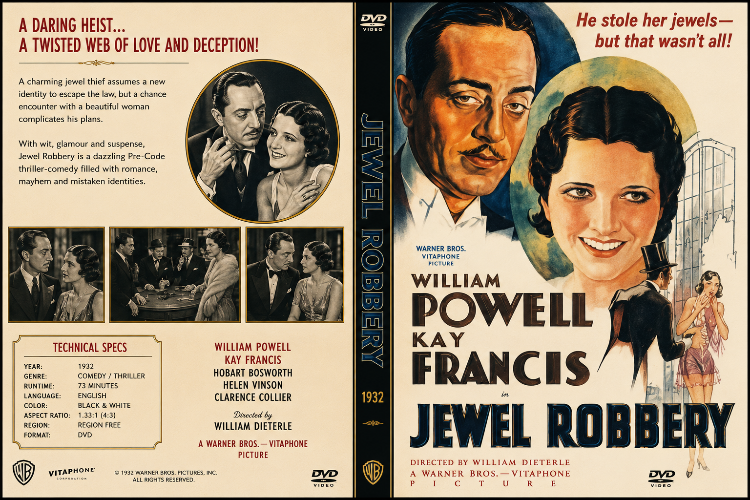 Jewel Robbery (1932) Pre-Code Comedy DVD Collector Edition